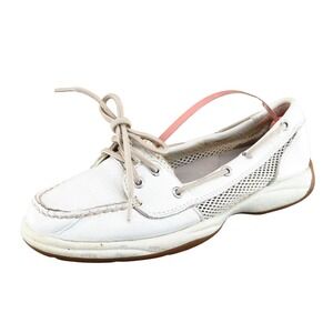 Sperry Top-Sider Size 7.5 M‎ Beige Boat Shoe Shoes Leather Women 9770389